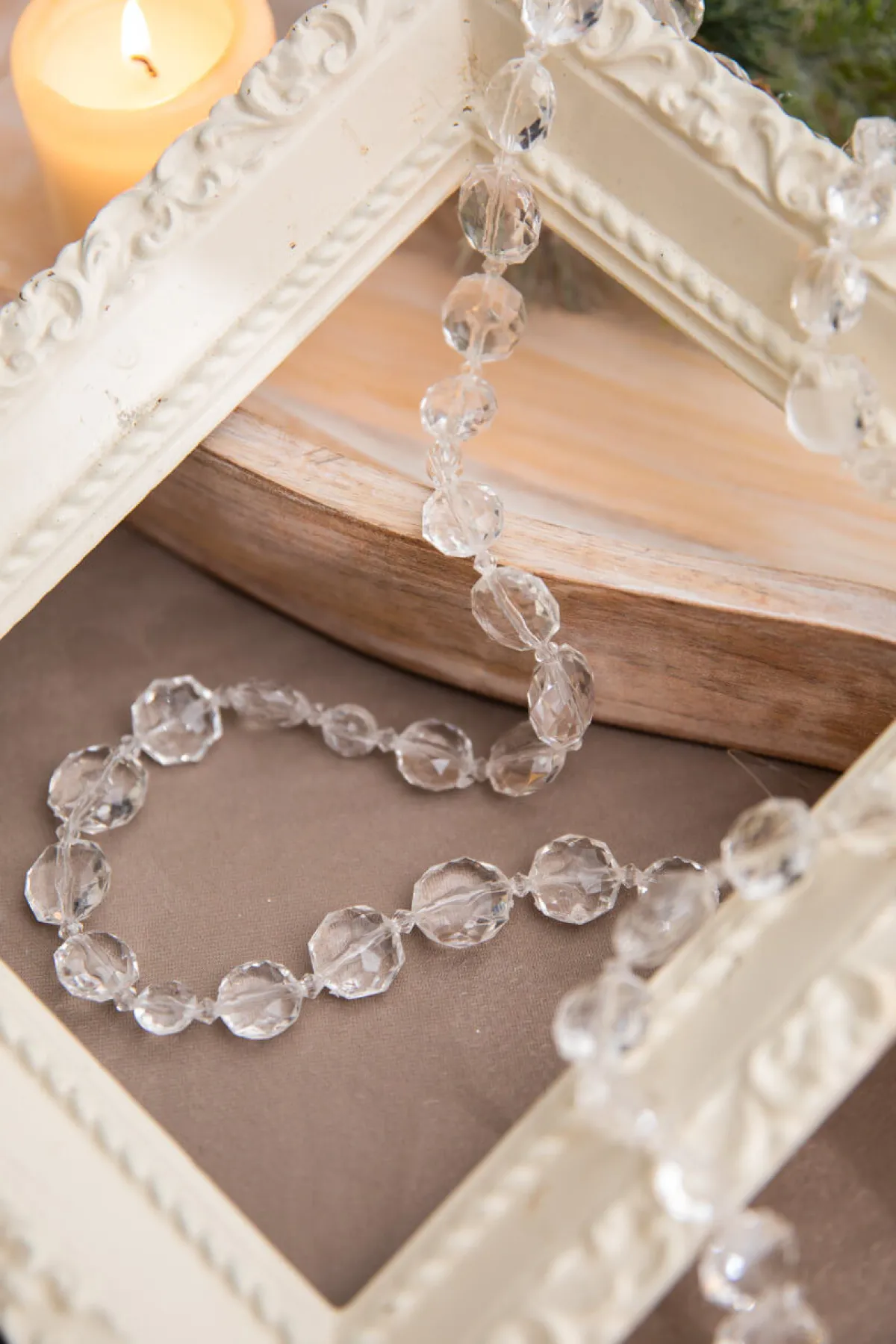 Decorator's Warehouse Christmas Accents^48” Acrylic Crystal Clear Bead Garland