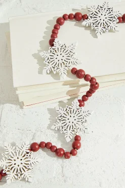 Decorator's Warehouse Christmas Garlands^48" Beaded Snowflake Garland
