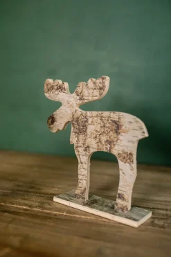 Decorator's Warehouse Christmas Accents^7.75” Birch Moose Christmas Decor