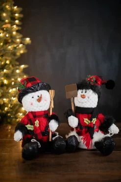 Decorator's Warehouse Christmas Accents^11” Buffalo Check Snowman With Plaid Shirt