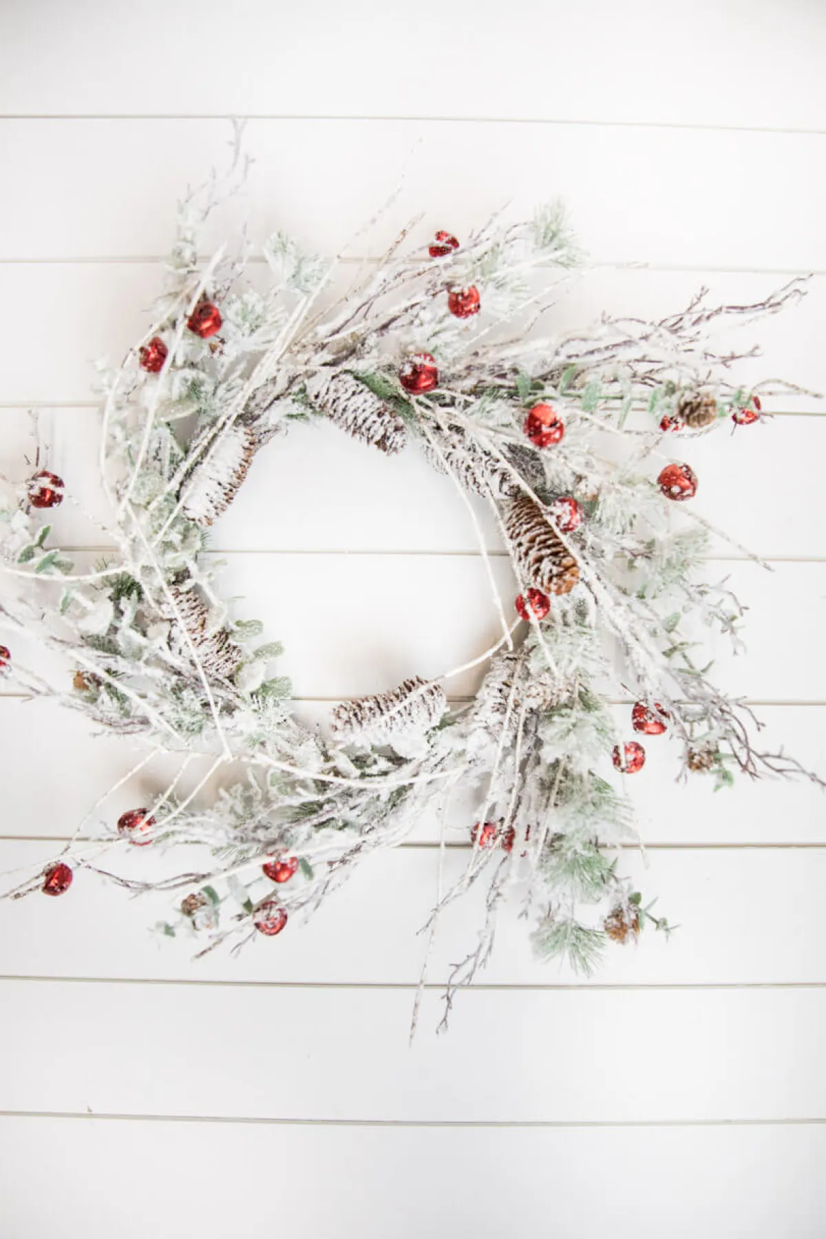 Decorator's Warehouse Christmas Wreaths^24” Christmas Flocked Pine Wreath With Jingle Bells