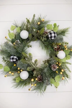 Decorator's Warehouse Christmas Wreaths^20” Christmas Pine Wreath With Ornaments , Cones & Berries