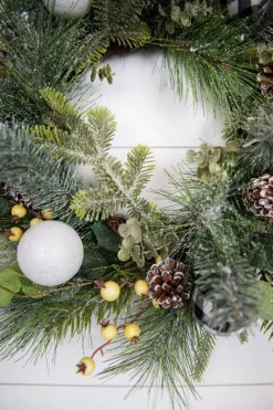 Decorator's Warehouse Christmas Wreaths^20” Christmas Pine Wreath With Ornaments , Cones & Berries