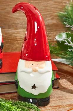 Decorator's Warehouse Christmas Accents^11.5” Dolomite Light Up Santa Gnome Figure