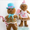 Decorator's Warehouse Christmas Accents^20” Fabric Pastel Gingerbread Man/Lady