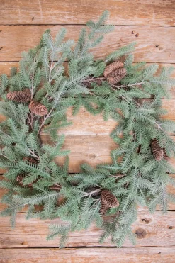 Decorator's Warehouse Christmas Wreaths|Natural Greenery^24” Fir Pine Wreath With Cones