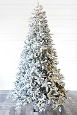 Decorator's Warehouse Christmas Trees|Christmas Trees^9' Flocked Aleutian Artificial Christmas Tree With 950 Color-Changing Lights