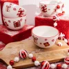 Decorator's Warehouse Christmas Accents^3.5” Happy Santa Holiday Ceramic Bowls - Set Of 4