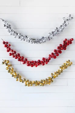 Decorator's Warehouse Christmas Garlands^5’ Holiday Red Jingle Bells Garland