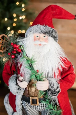 Decorator's Warehouse Christmas Accents^24” Holiday Santa With Houndstooth Pants Figurine