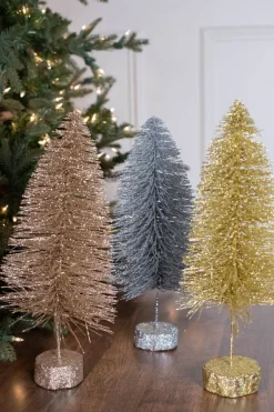 Decorator's Warehouse Christmas Accents^15" Large Metallic Bottle Brush Tree