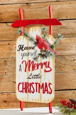 Decorator's Warehouse Christmas Accents^31" LED BTY/TMR "Merry Christmas" Sleigh