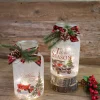 Decorator's Warehouse Christmas Accents^9.8” Lighted Frosted Glass Jar