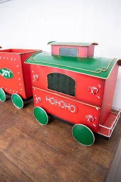 Decorator's Warehouse Christmas Accents^53” Metal Holiday Santa Express Train - Set Of 3