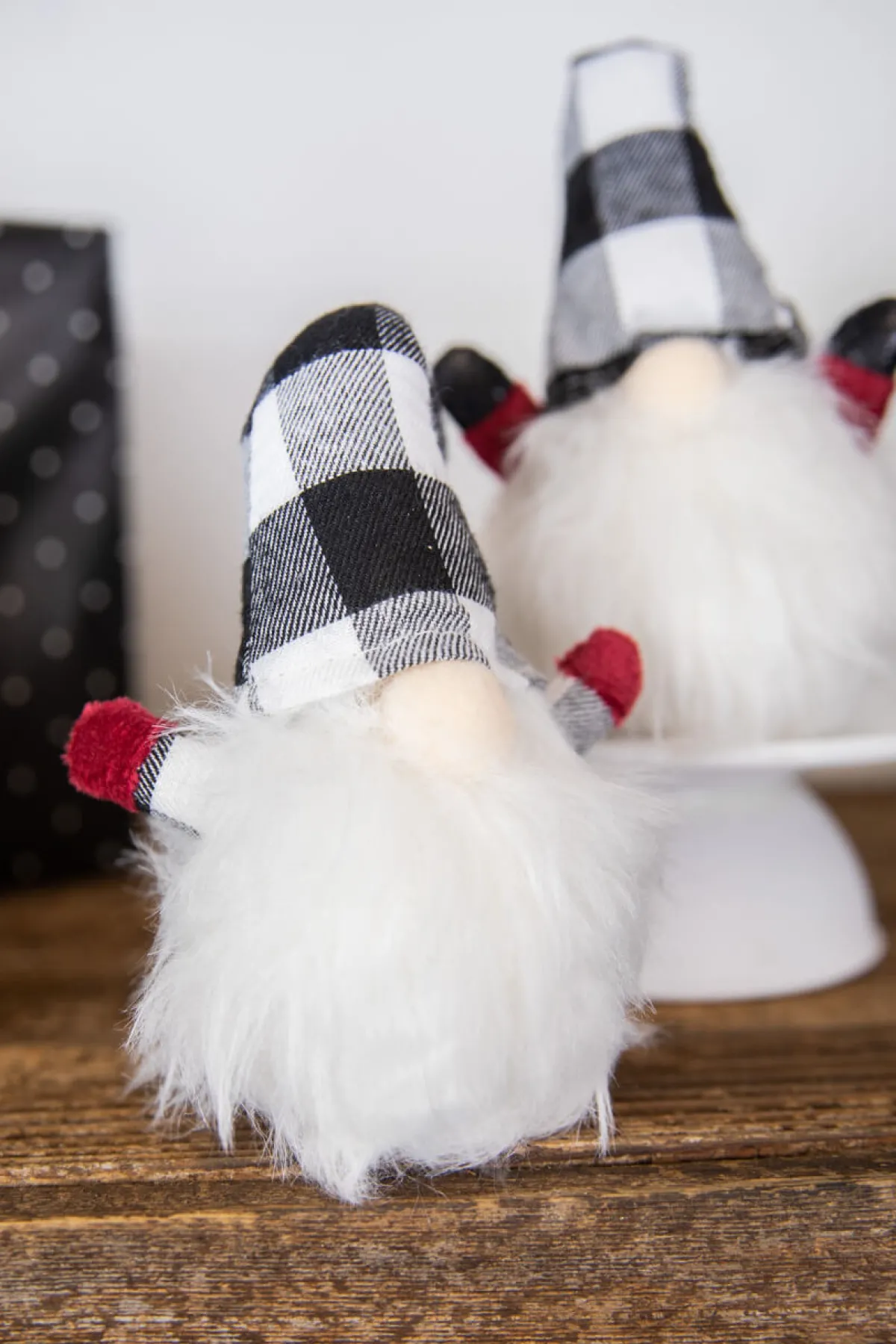 Decorator's Warehouse Christmas Accents^7” Mini Buffalo Check Gnome
