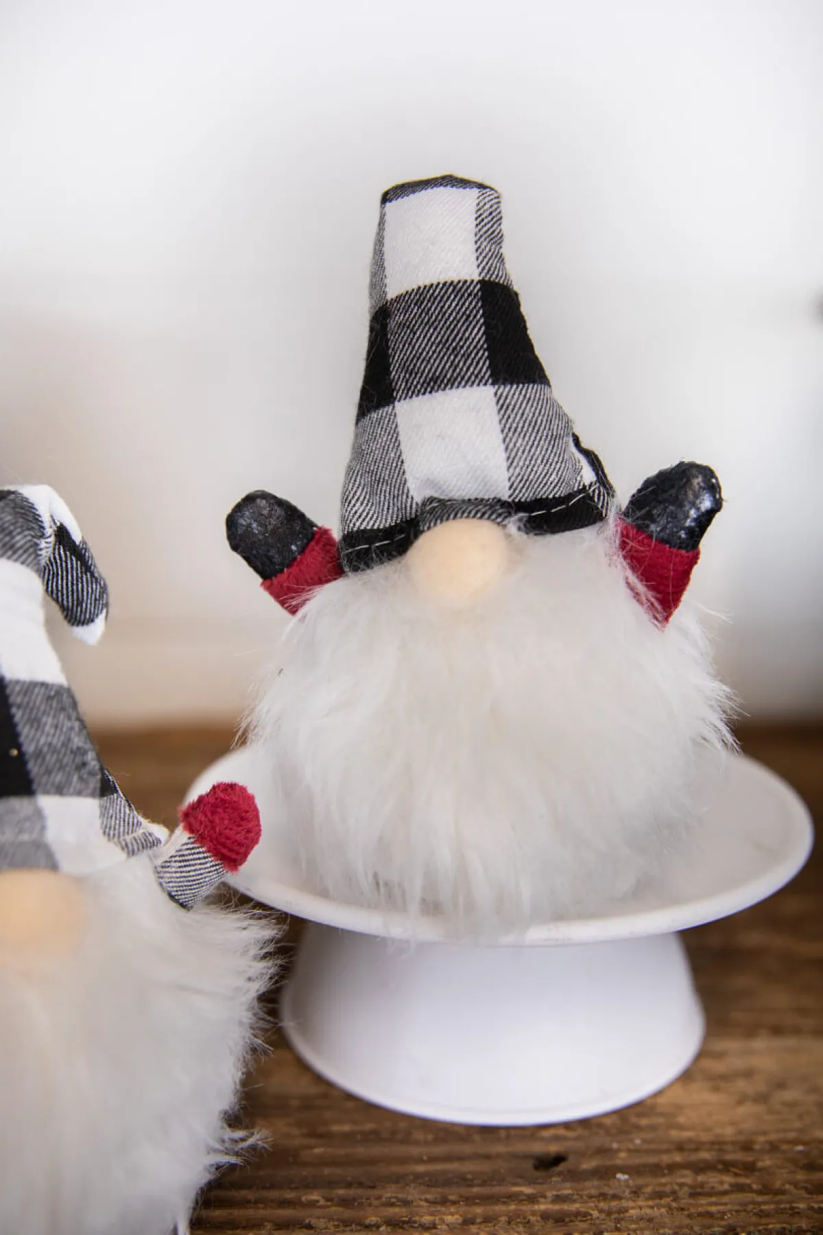 Decorator's Warehouse Christmas Accents^7” Mini Buffalo Check Gnome