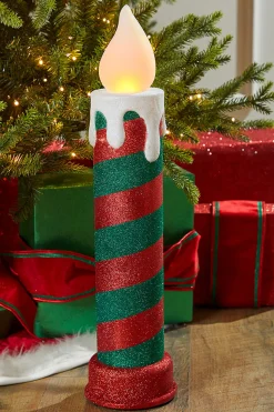 Decorator's Warehouse Christmas Accents^24" Mr. Christmas Retro Blow Mold Candle - Red/Green