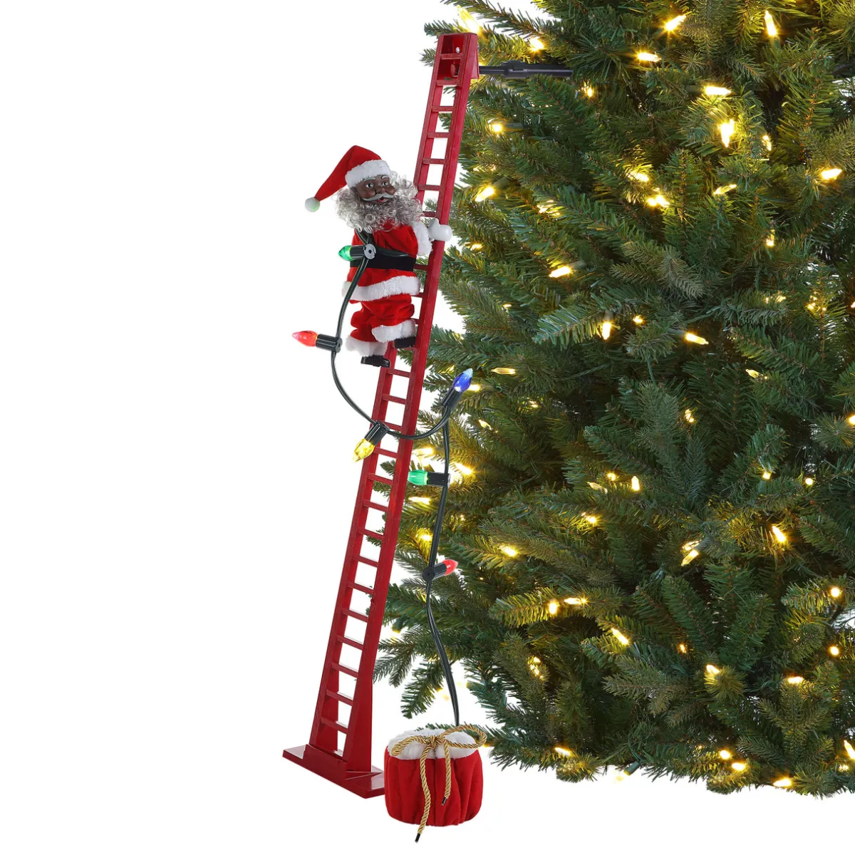 Decorator's Warehouse Christmas Accents^40" Mr. Christmas Super Climbing Santa - African American