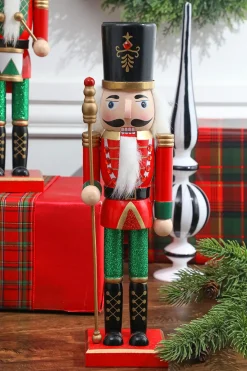 Decorator's Warehouse Christmas Accents^14” Multi-Colored Glitter Nutcracker