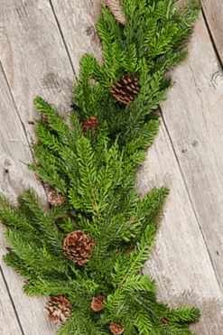 Decorator's Warehouse Christmas Garlands|Natural Greenery^60” Noble Cedar Cone Tablepiece