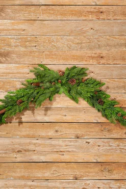 Decorator's Warehouse Christmas Garlands|Natural Greenery^60” Noble Cedar Cone Tablepiece