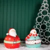 Decorator's Warehouse Christmas Accents^7” Nostalgic Santa/Snowman Figurine