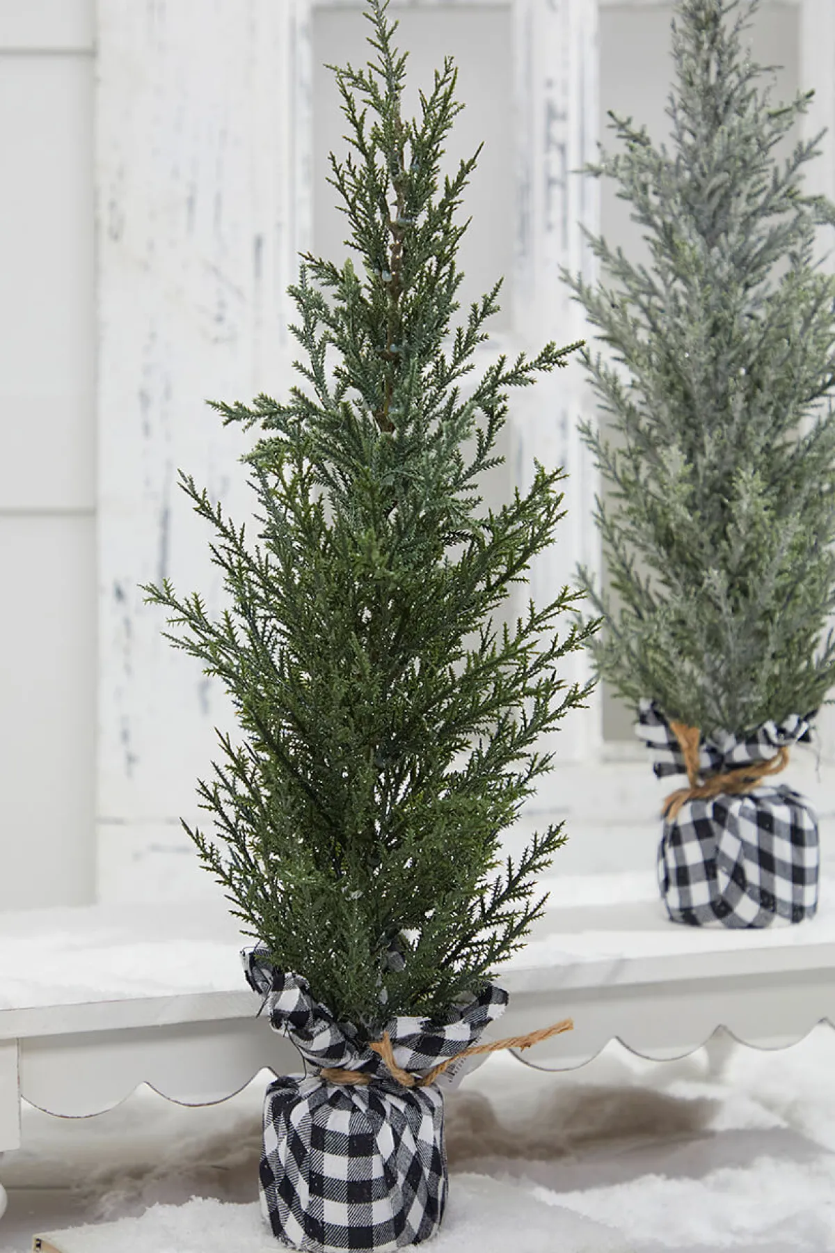 Decorator's Warehouse Christmas Accents^21" Pine Tree With Plaid Fabric