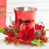 Decorator's Warehouse Christmas Accents^6" Poinsettia & Pine Centerpiece