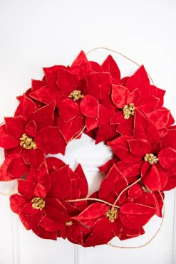 Decorator's Warehouse Christmas Wreaths^21” Poinsettia Wreath