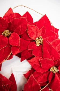 Decorator's Warehouse Christmas Wreaths^21” Poinsettia Wreath