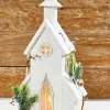 Decorator's Warehouse Christmas Accents^18" Pre-Lit Wooden Church