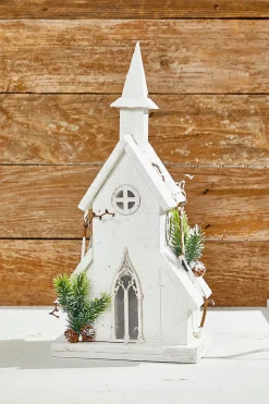 Decorator's Warehouse Christmas Accents^18" Pre-Lit Wooden Church