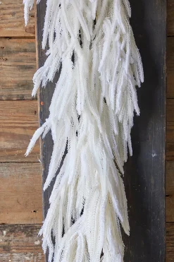 Decorator's Warehouse Christmas Garlands|Natural Greenery^48” Real Touch Flocked White Norfolk Garland