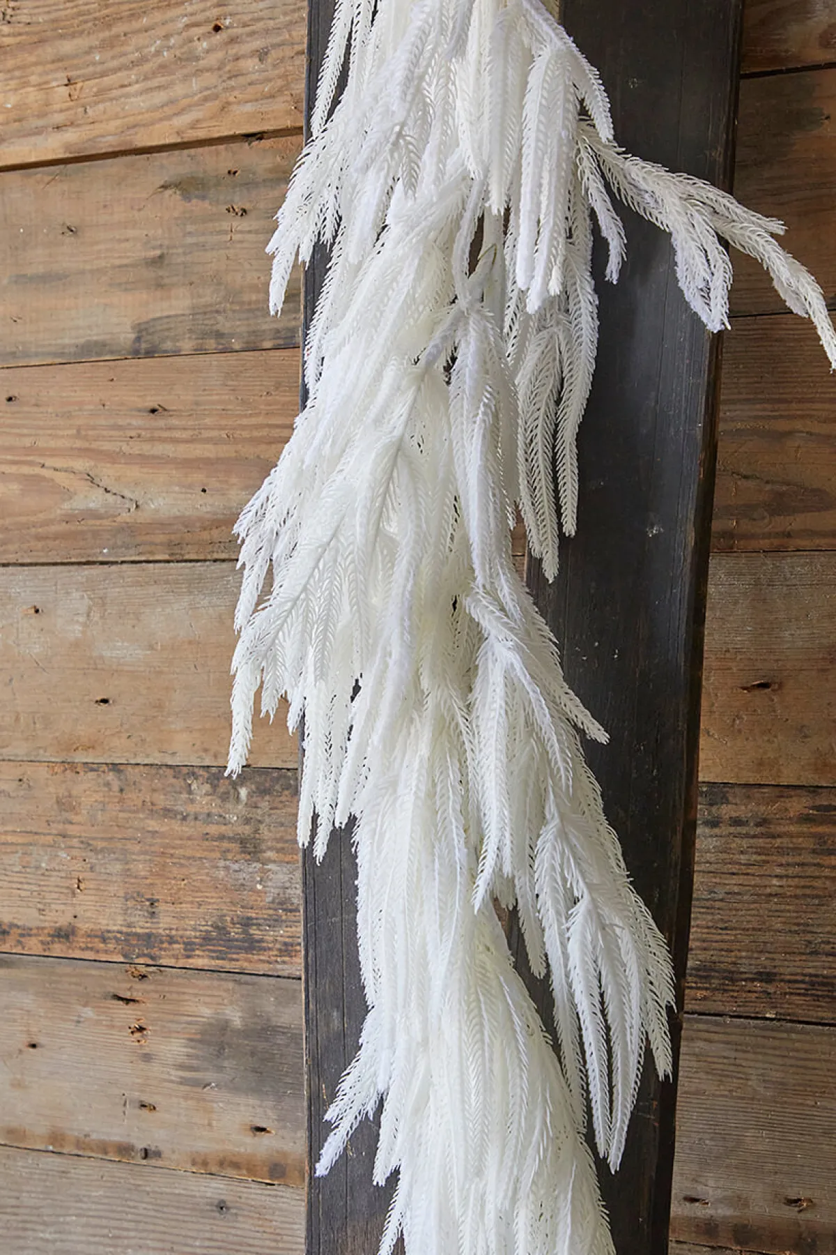 Decorator's Warehouse Natural Greenery^120” Real Touch Flocked White Norfolk Pine Garland