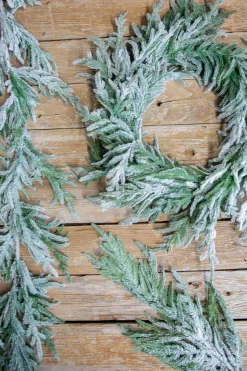 Decorator's Warehouse Christmas Garlands|Natural Greenery^60” Real-Touch Flocked Norfolk Garland