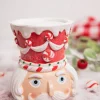 Decorator's Warehouse Christmas Accents^5.5” Red & White Resin Peppermint Nutcracker Candle Holder