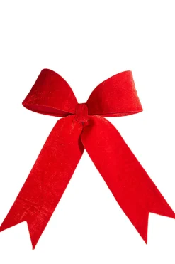 Decorator's Warehouse Christmas Accents^16.5” Red Polyester Clip Bow