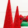 Decorator's Warehouse Christmas Accents^18"-24" Red Sequin Cone Tree - Set Of 2