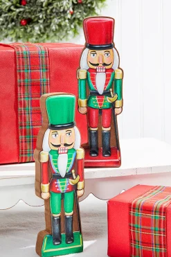 Decorator's Warehouse Christmas Accents^10" Red/Green Wooden Nutcracker