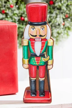 Decorator's Warehouse Christmas Accents^10" Red/Green Wooden Nutcracker