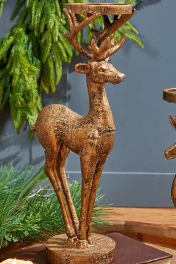 Decorator's Warehouse Christmas Accents^16" Resin Deer Candle Holder