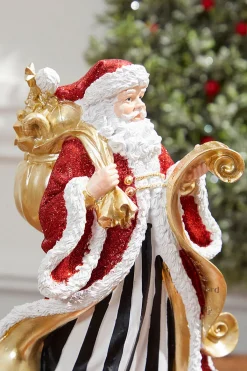 Decorator's Warehouse Christmas Accents^11" Resin Elegant Santa With Sack/List