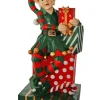Decorator's Warehouse Christmas Resin^48" Resin Elf Sitting With Packages