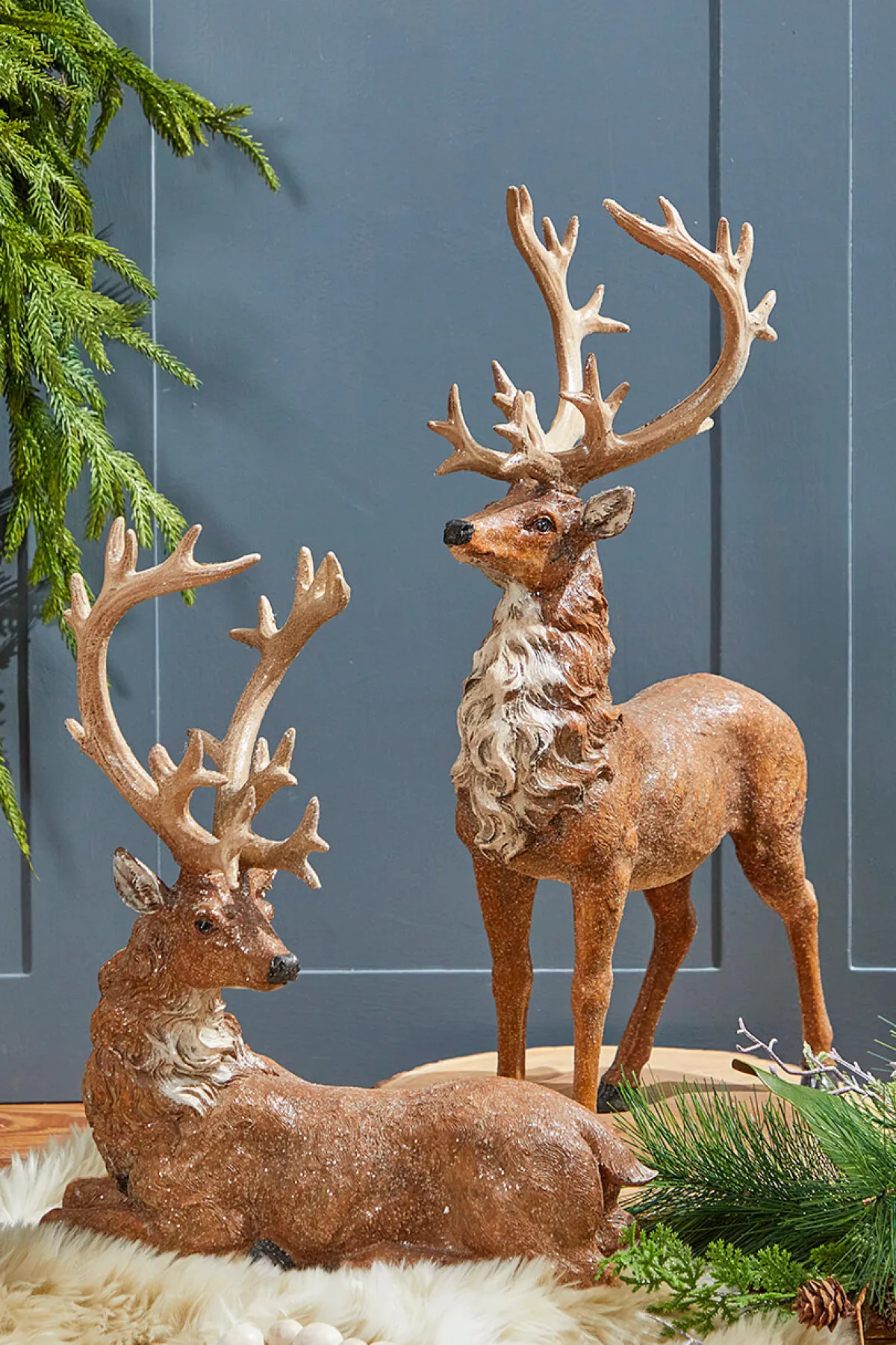Decorator's Warehouse Christmas Accents^20" Resin Frosted Standing Reindeer