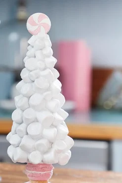 Decorator's Warehouse Christmas Accents^12" Resin Marshmallow Tree On Pedestal