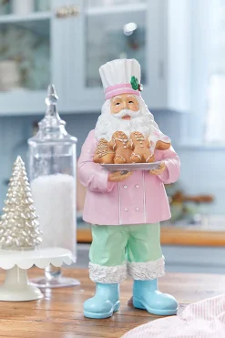 Decorator's Warehouse Christmas Accents^16.6” Resin Pastel Gingerbread Santa Chef