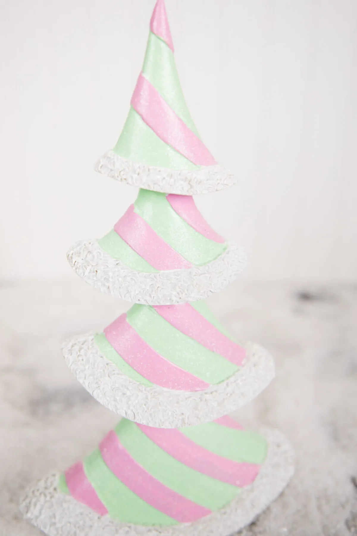 Decorator's Warehouse Christmas Accents^11.6” Resin Pastel Peppermint Layer Tree