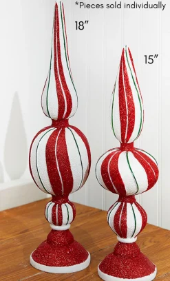 Decorator's Warehouse Christmas Accents^18" Resin Peppermint Finial