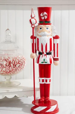 Decorator's Warehouse Christmas Accents^24" Resin Peppermint Nutcracker