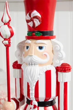 Decorator's Warehouse Christmas Accents^24" Resin Peppermint Nutcracker